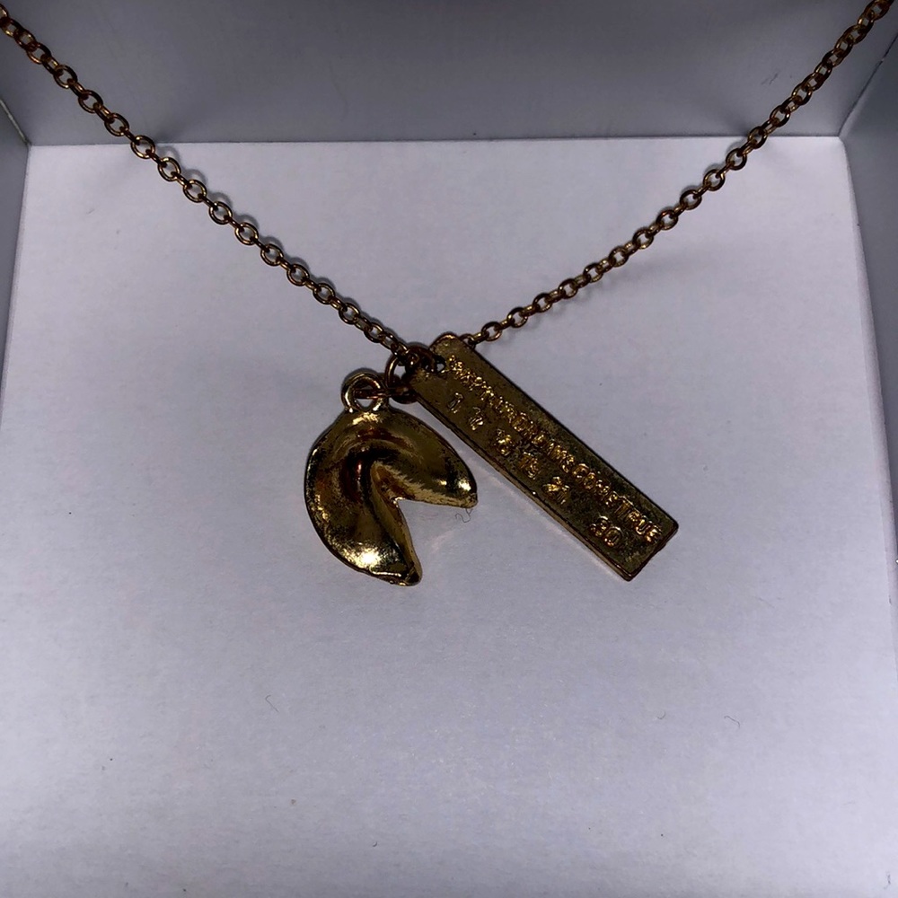 Antique Gold Fortune Cookie Necklace